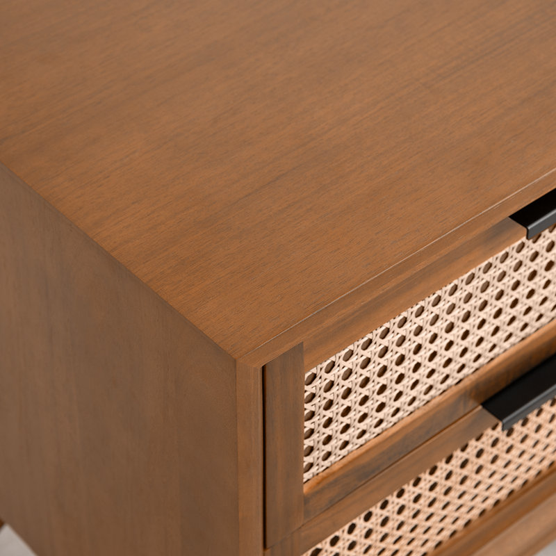 Bayou Breeze Jasper Solid Wood Nightstand Fully Assembled, 2 Drawer Nightstands, Side Table